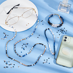 10 нитка 5 цвета бусины из полимерной глины ручной работы&nbsp;CLAY-PH0001-74