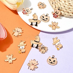 14 шт. 7 стиля хэллоуин тематика стойка покрытие светящийся сплав эмаль подвески&nbsp;ENAM-FS0002-10G