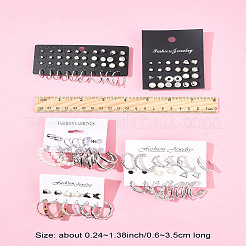 5 комплект из 5-х цветных комплектов серег-колец из сплава EJEW-FS0001-23B