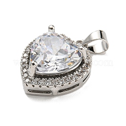 Colgantes de circonita cúbica transparente micro pavé de latón chapado en rack&nbsp;KK-H469-02P-09