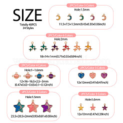 48pcs 24 styles de pendentifs en émail en alliage&nbsp;ENAM-TA0003-16
