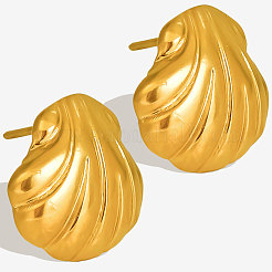 Pendientes de acero inoxidable con forma de concha marina&nbsp;FN1055-2