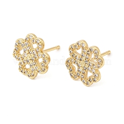 Pendientes de latón con micropavé de circonitas cúbicas transparentes para San Valentín&nbsp;EJEW-C186-22G-02