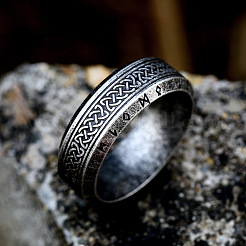 Anillos de dedo de acero inoxidable 304 estilo retro vikingo&nbsp;FS-WG40F7A-02