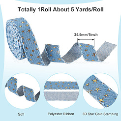 5 ярд полиэстеровой ленты для тиснения с 3D-звездой и золотом&nbsp;OCOR-TAC0023-14B