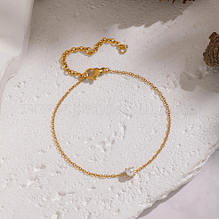 Minimalistische Gliederarmbänder aus runden Naturperlen&nbsp;LS-QE4530