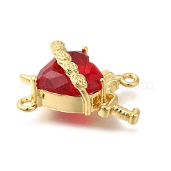 Подвески в форме сердца из огнеупорного кирпича с кубическим цирконием и мечом&nbsp;X-KK-R002-27G-01