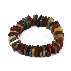 Bracelets extensibles carrés en perles heishi d'agate naturelle (teinte et chauffée) pour hommes&nbsp;BJEW-Q101-04