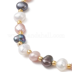 Браслеты из натурального культивированного пресноводного жемчуга кейши и бисера для женщин&nbsp;BJEW-JB13181