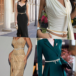 2 шт. 2-цветные ремни-цепочки с бантом из сплава для женщин&nbsp;AJEW-CY0001-59