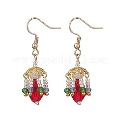 Boucles d'oreilles pendantes en forme de lanterne en verre&nbsp;EJEW-MZ00629