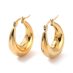 Boucles d'oreilles créoles épaisses en acier inoxydable 304 plaqué sous vide PVD pour femmes&nbsp;EJEW-F280-06B-G