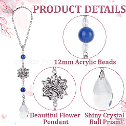 Décoration pendentif en acrylique et en verre&nbsp;HJEW-DR00067