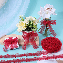 20 ярд нейлоновой эластичной кружевной отделки с оборками&nbsp;EW-WH0018-03B