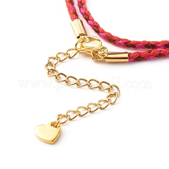 Bracciali in ordito con cordino di cotone a due anelli&nbsp;BJEW-JB06465-03