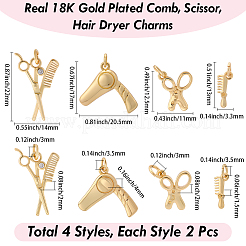 8шт 4 стиля латунные подвески&nbsp;KK-BBC0023-02A