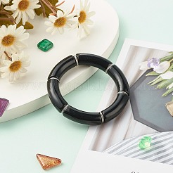 Juego de pulseras elásticas con cuentas de tubo curvo grueso para niñas y mujeres&nbsp;BJEW-JB06947