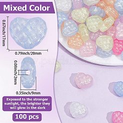 100 Stück leuchtende transparente Acrylperlen&nbsp;PACR-PA0001-17