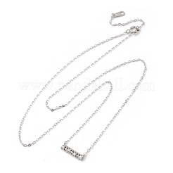 925 серебряное ожерелье с прямоугольной подвеской из микропаве из прозрачного кубического циркония для женщин&nbsp;NJEW-D316-02P