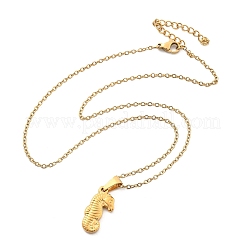 Halsketten mit Anhänger aus 304 Edelstahl für Damen&nbsp;NJEW-S439-02B-G