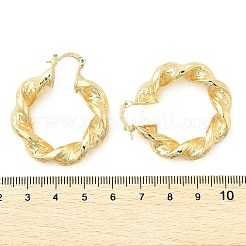 Серьги-кольца из латуни с витым кольцом&nbsp;LS-EJEW-B117-01G