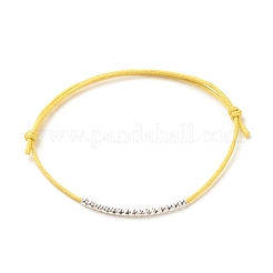Bracciale da donna con cordino di perline in tubo curvo in ottone&nbsp;BJEW-JB08277