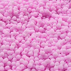 Perles de rocaille en verre dépoli opaque couleur macaron&nbsp;SEED-K009-12B-05