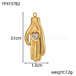 Подвески из нержавеющей стали 304 с паве из кубического циркония&nbsp;STAS-OY012-26G