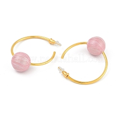 Orecchini a cerchio rotondi in ottone smaltato per donna&nbsp;EJEW-Q391-35G-02