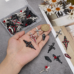 44шт 11 стиля хэллоуин тема сплава эмаль подвески&nbsp;ENAM-ME0001-45