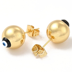 Orecchini a bottone in smalto malocchio&nbsp;EJEW-E274-01G-03