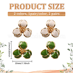 2 пара двухцветных серег-гвоздиков с эмалевым покрытием&nbsp;EJEW-GO0007-011