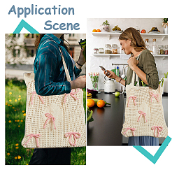 Сумки через плечо из полиэстера с бантом для женщин&nbsp;AJEW-WH20816-075A