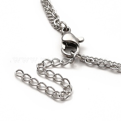 Tobillera con dije de perla CCB y acero inoxidable 304&nbsp;AJEW-C021-11P