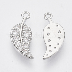 Латунные микропаве прозрачные подвески с фианитом&nbsp;ZIRC-T011-12P-NF