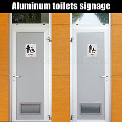 3 Stück 3 Arten rechteckige Toilettenschildaufkleber aus Aluminium&nbsp;DIY-CA0007-92