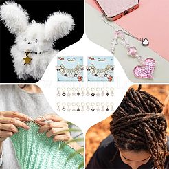 Маркеры петель с замком в виде звезды из сплава эмали&nbsp;HJEW-AB00115