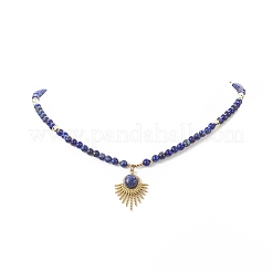 Lapis naturali collane di perline Lazuli&nbsp;NJEW-JN04226-02