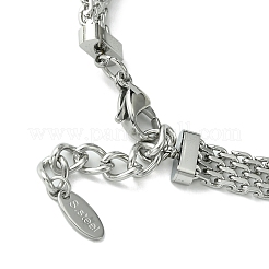 304 Edelstahl mit Zirkonia-Armband&nbsp;NJEW-Q322-06P
