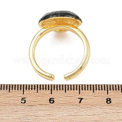 Verstellbare Manschettenringe aus Messing und Emaille für Damen&nbsp;RJEW-G357-01N