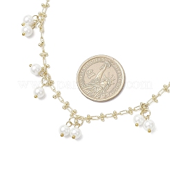 Латунные цепочки ручной работы с цепочкой из стеклянного жемчуга с кисточками для женщин&nbsp;NJEW-JN05292