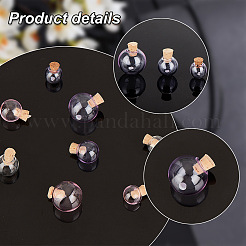 9 набор из 9-х стильных подвесок в виде прозрачных стеклянных бутылок&nbsp;AJEW-PH0011-15