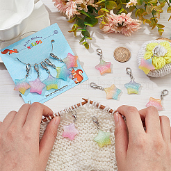 12 шт. подвесные украшения из смолы в виде звезды&nbsp;HJEW-PH01641