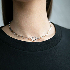 Conjunto de pulsera y collar con cadena geométrica de plata esterlina s925 para uso diario&nbsp;JM3454-5