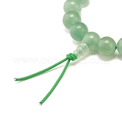 Натуральный зеленый авантюрин круглые бусины эластичный браслет&nbsp;BJEW-JB07235-01