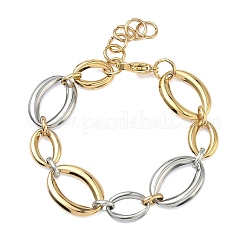 Ovale Gliederkettenarmbänder aus 304 Edelstahl für Damen&nbsp;BJEW-D456-05GP-02