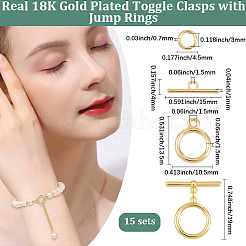 15 комплект латунных застежек-тоглов&nbsp;KK-BBC0021-12