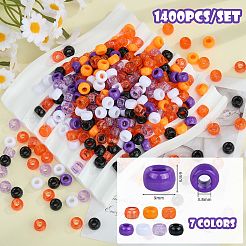 1400 pièce 7 styles de perles en plastique transparentes et opaques&nbsp;KY-SZ0001-50