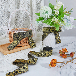 Жаккардовые ленты из полиэстера и цветов в этническом стиле длиной 7 м.&nbsp;SRIB-WH0011-186A