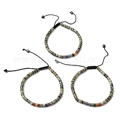 Регулируемые браслеты из натуральной африканской бирюзы (яшмы) и немагнитного гематита&nbsp;BJEW-K251-09W